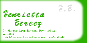 henrietta berecz business card